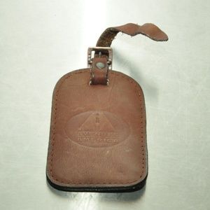 Avenues America leather address tag